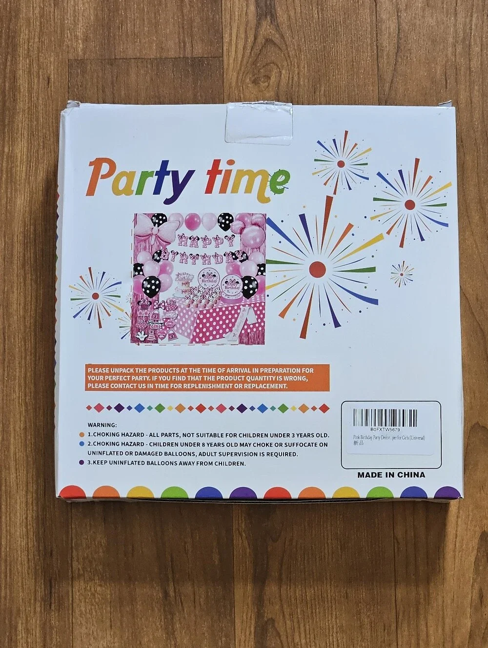 Minnue Pink Polka Dot Happy Birthday Party Supplies Kit